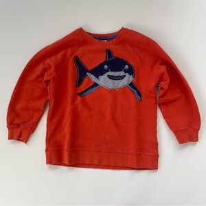 Hanna Andersson Boys Orange Blue Shark French Terry Sweatshirt Size 8 or 130